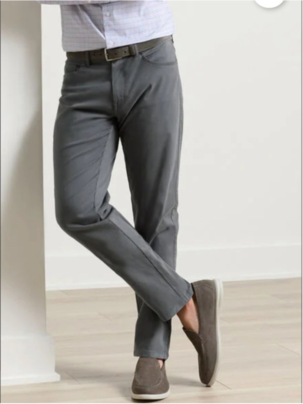 Peter Millar Signature Sateen Five Pocket Chino Pants 34x33 Black Preppy Office